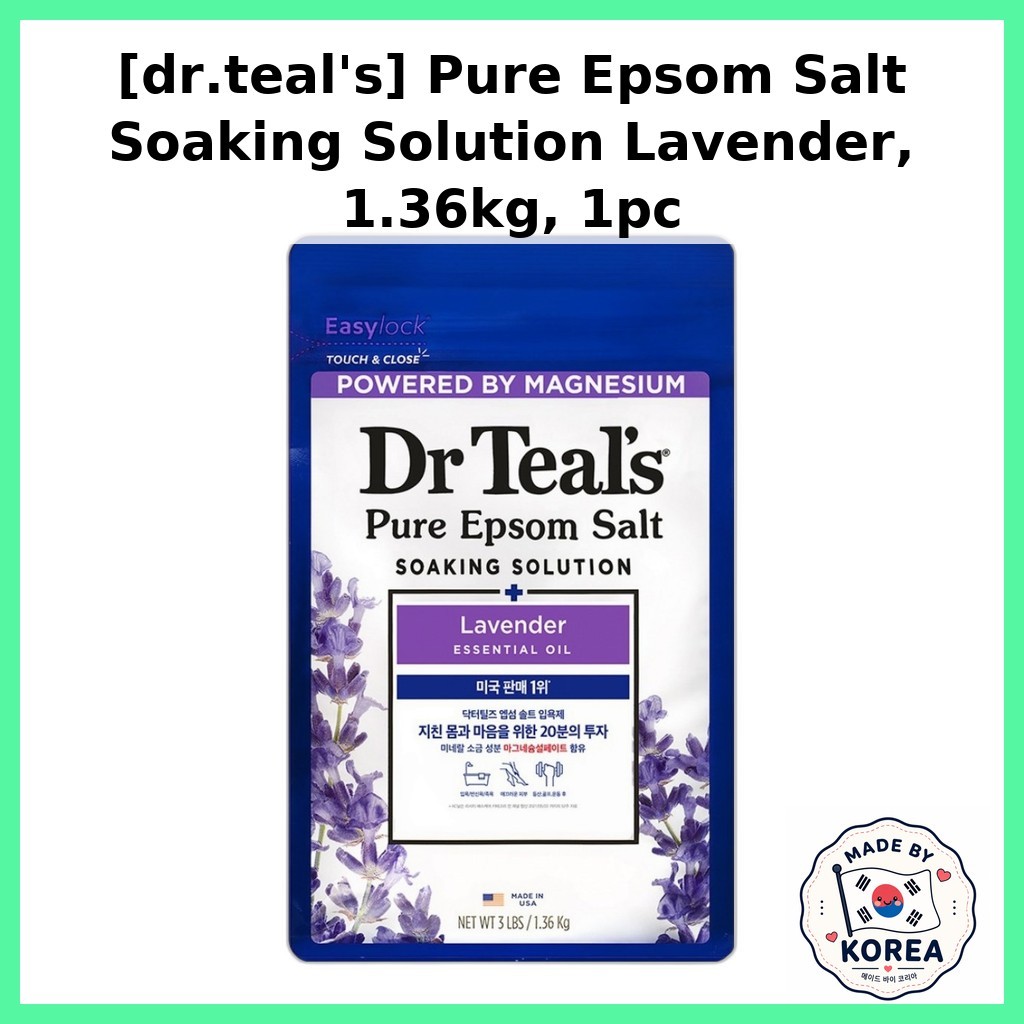 [dr.teal 's] Dung dịch ngâm muối Epsom nguyên chất Oải hương, 1.36kg, 1 cái / Muối Epsom Hàn Quốc / 