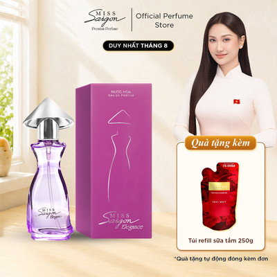 [Live] Nước Hoa Nữ Miss Saigon Elegance Amethyst 15ml Hương Quyến Rũ - Tặng 1 Túi Refill Sữa Tắm 250g