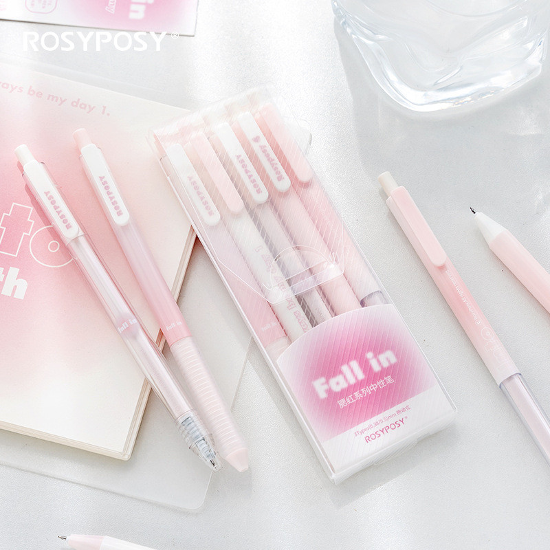RosyPosy Soft Set Gradient Blush Pen Set Girl Heart Press Fountain Brush Bút hỏi Blush Gel Pen