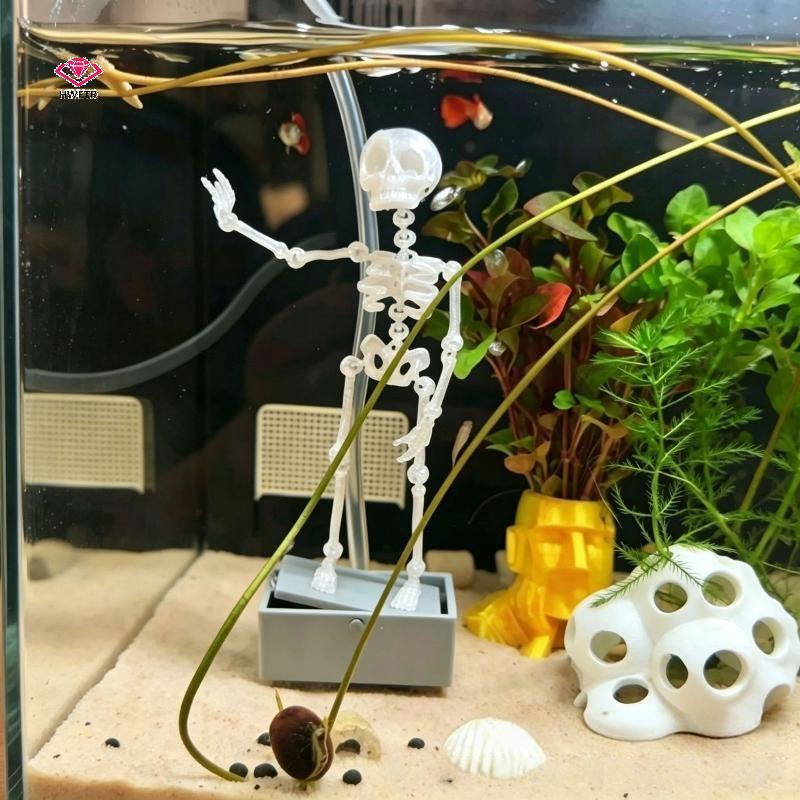 [HWETR] No Power Water Dance Skull Aquarium Trang trí đầu lâu nhảy múa thực tế Trang trí đầu lâu cho