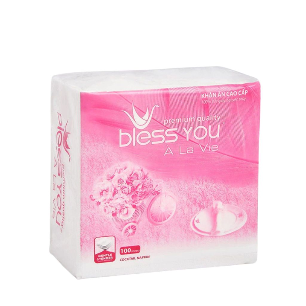 Lốc 4 Gói Khăn Ăn Napkin Bless You Alavie 33x33