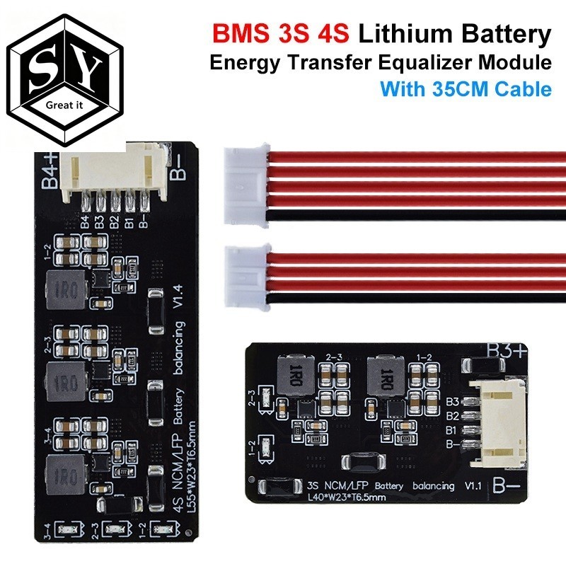 BMS 3S 4S Active Balance Board 1.2A Lifepo4 Lipo Li-ion Pin Lithium Chuyển Năng Lượng Mô Đun Cảm Ứng