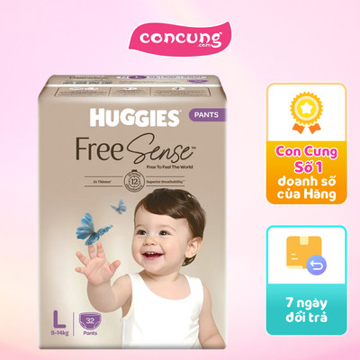 Combo 2 tã quần Huggies Free Sense size L 32 miếng