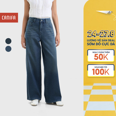 Quần jeans nữ dáng suông ống rộng CANIFA 6BJ26S001