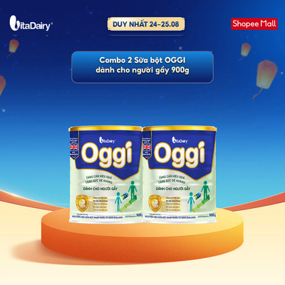 [COMBO 2 LON] Sữa bột Oggi dành cho người gầy - Bổ sung năng lượng, hỗ trợ tăng cân khoẻ - Lon 900g
