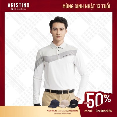 ARISTINO Golf Áo polo golf dài tay ALPG26W2