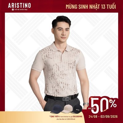 Áo Polo Nam Ngắn Tay Slim Fit Họa Tiết Nam Tính ARISTINO APS095AZ