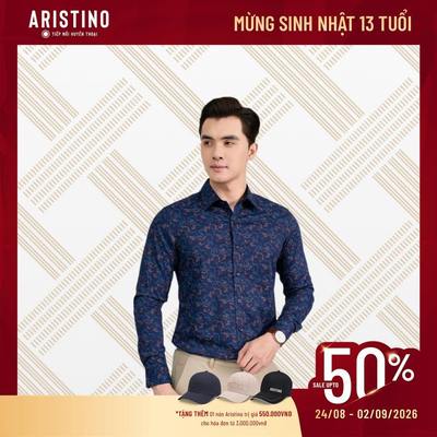 Áo Sơ Mi Nam Dài Tay Aristino Slim Fit Họa Tiết In Tràn Độc Đáo ALS0870S3