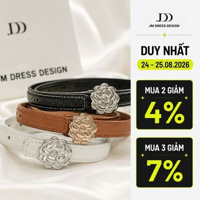 Thắt Lưng Hoa JDD QT02.2602. Dây Nịt Nữ Bản Nhỏ Mặt Hoa Kim Loại, Thắt Lưng Váy Đầm Thanh Lịch, Phụ Kiện Nữ Tiểu Thư JM