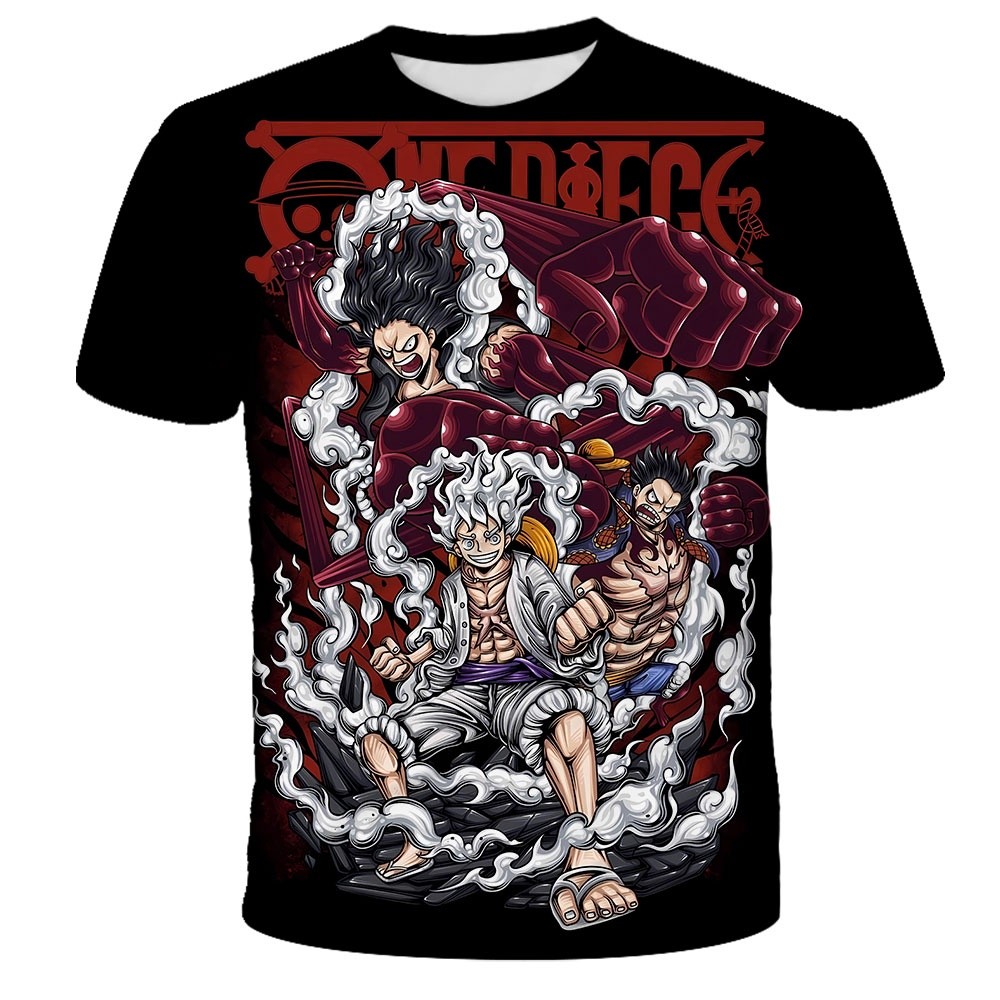 One Piece Luffy Gear 5 Áo Bé Trai Quần Áo Mùa Hè Roronoa Zoro Áo Phông Anime One Piece T
