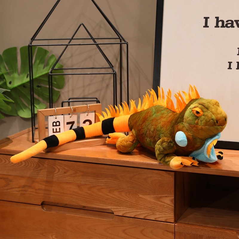 Plushie Thực Tế Xanh Iguana Thằn Lằn Thú Nhồi Bông Đồ Chơi Mềm Mại Dễ Thương Bò Sát Sang Trọng Trẻ E