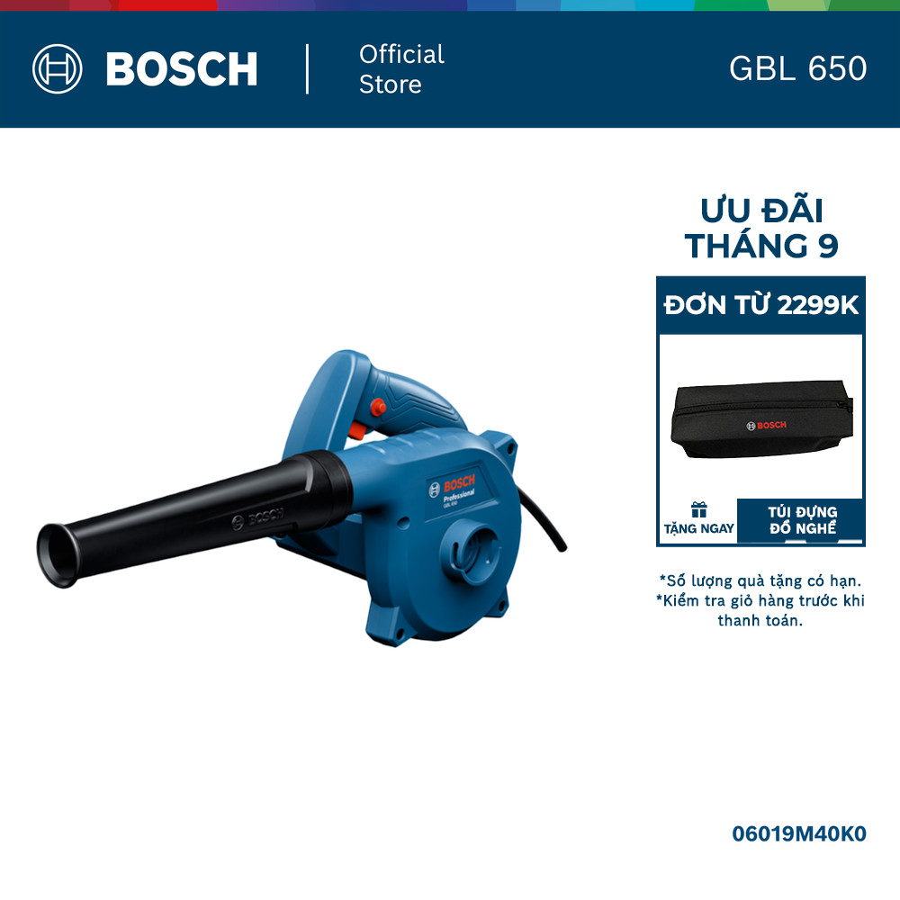 Máy thổi bụi Bosch GBL 650 - Thiết kế công thái học, trọng lượng nhẹ 1.7 kg