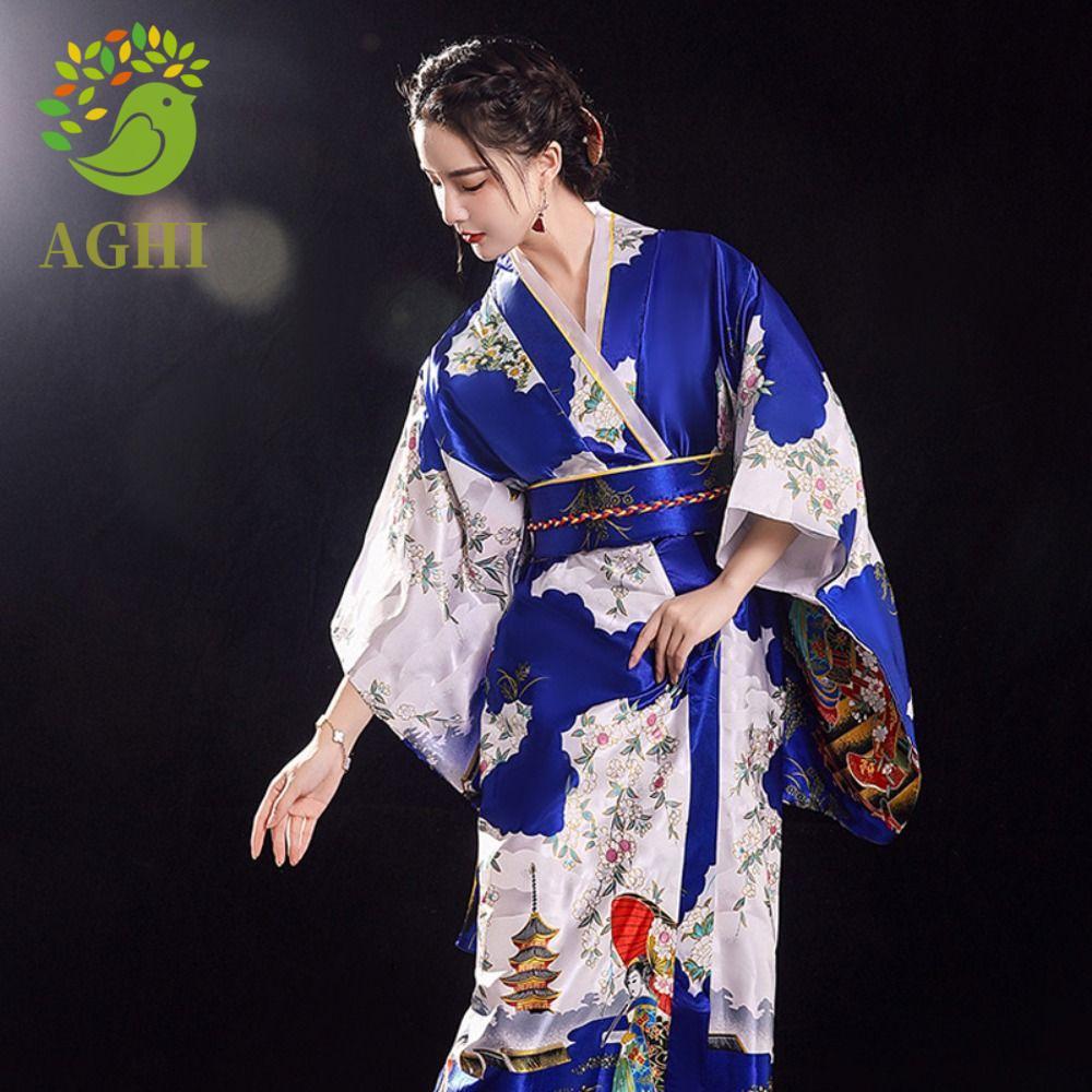 BLAZELINK kimono truyền thống Nhật Bản, in hoa sang trọng Sakura Girl kimono, Trang phục hóa trang k