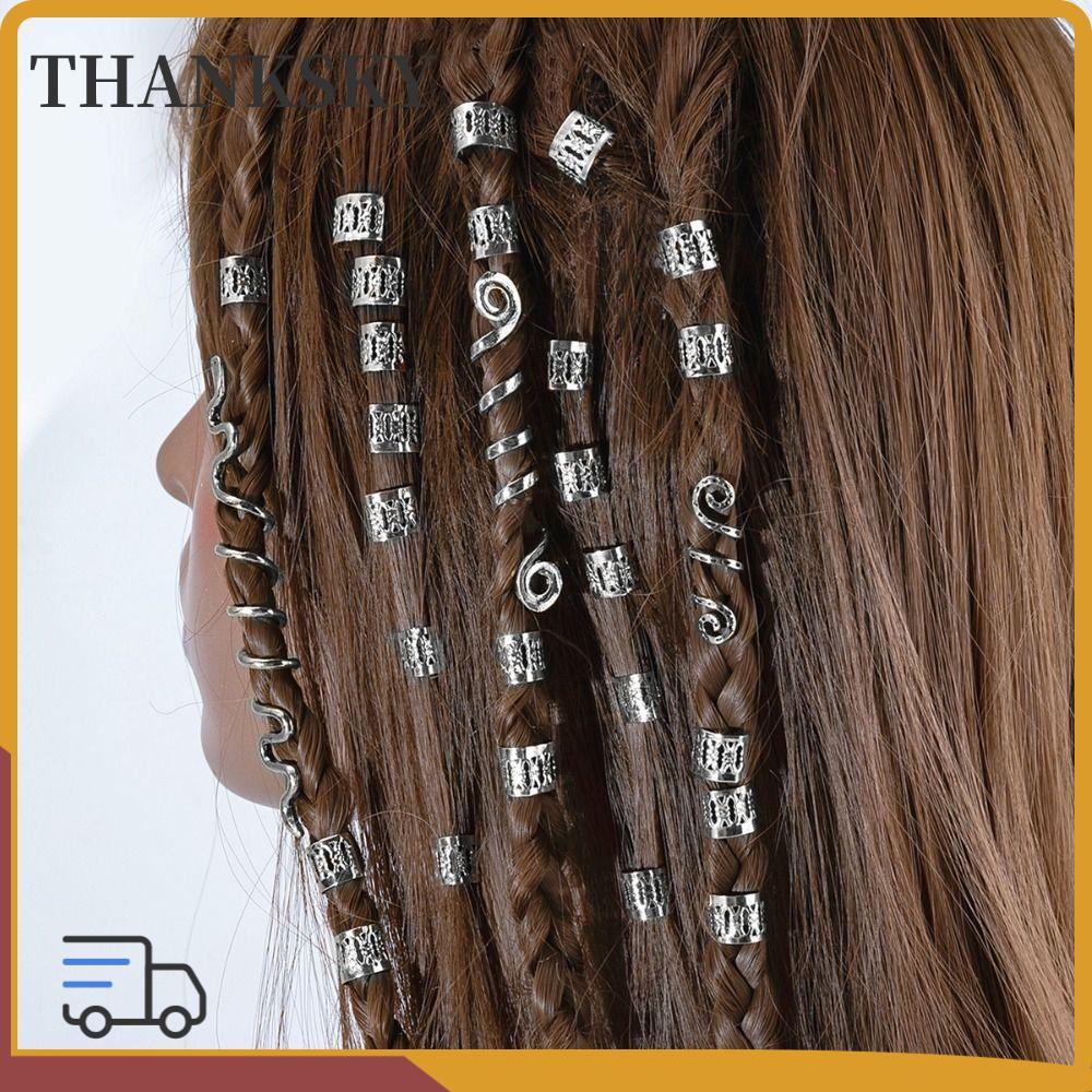 Bộ 28 Kẹp Tóc Tạo Kiểu Tóc Bím Dân Tộc Retro, Dụng Cụ Dreadlocks, Phụ Kiện Tóc Nữ Nam Phong Cách Ire