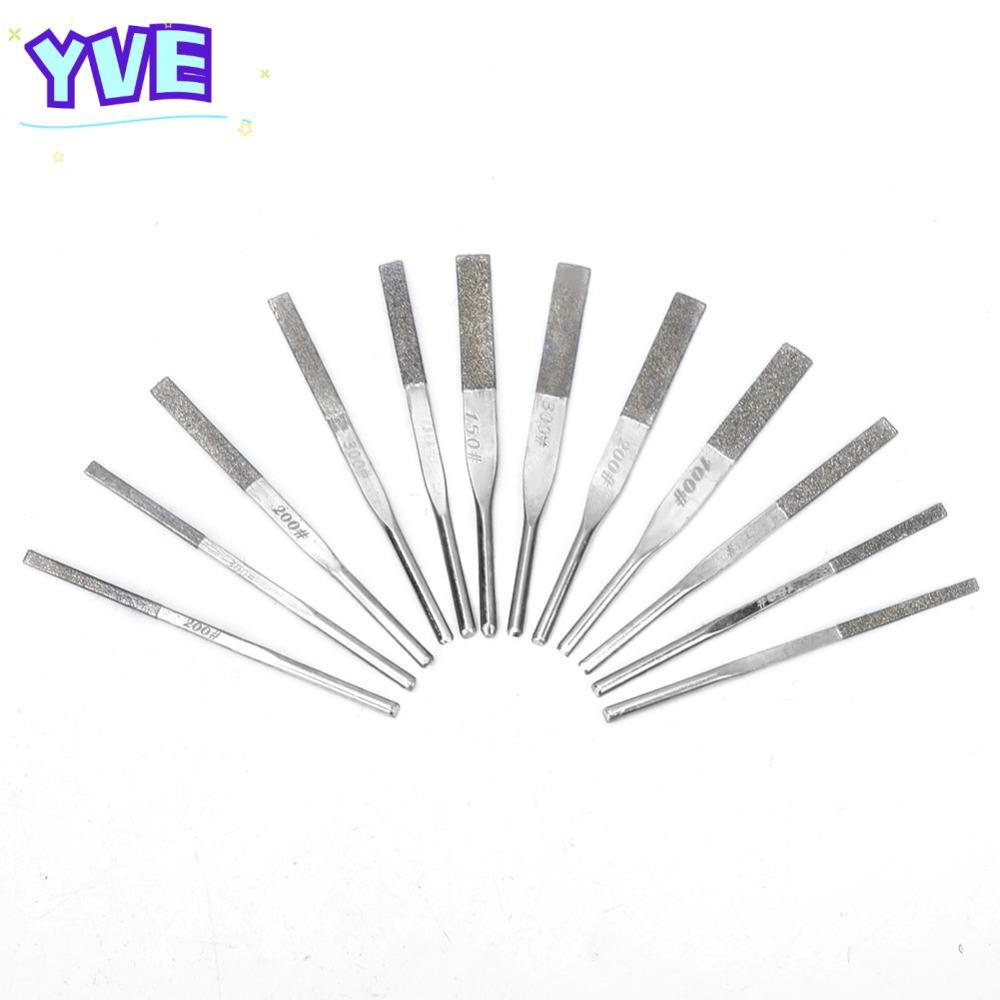 YVE 12 Tập Tin, 100 150 200 300 Grit Multi Grit Taper Máy Tập Tin, Chính Xác 3 Mm Shank Taper Tập Ti