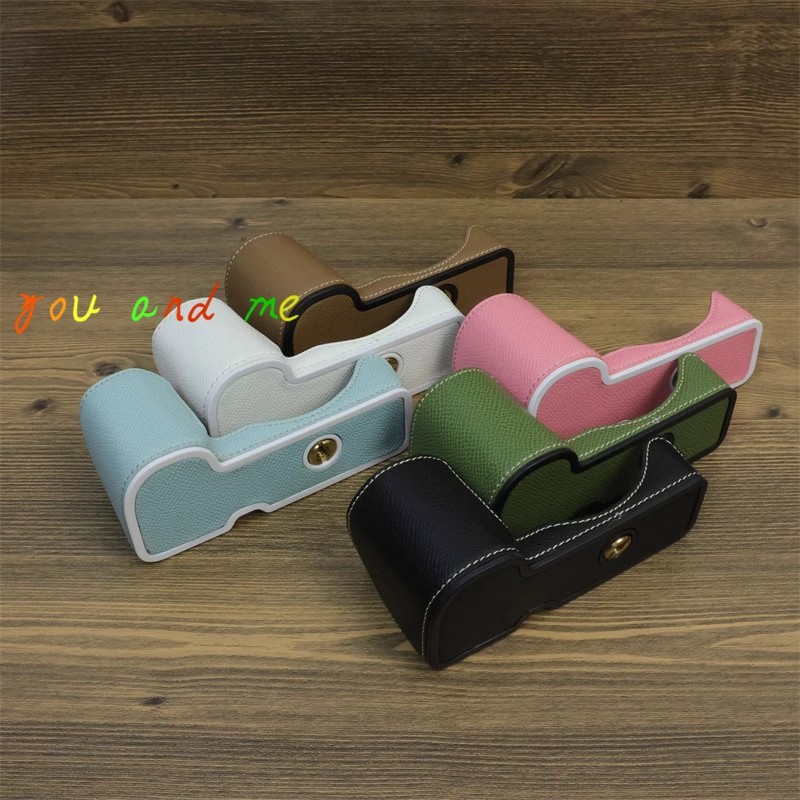Thích hợp cho Ốp lưng máy ảnh Sony ZVE10 ZV1F zv1m2 zv-e10 Half Case Da Đế Bao Da Twill Dễ Thương