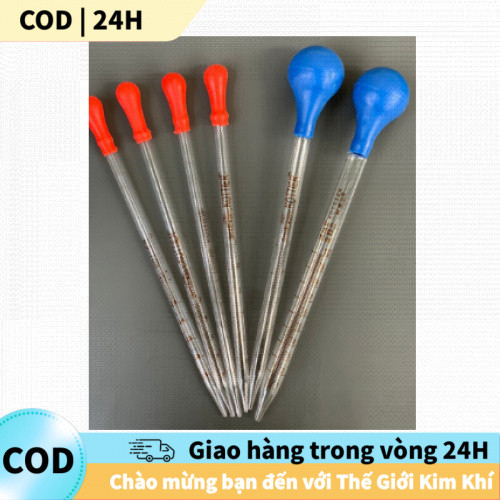 [COD] Pipet 10ml Thủy Tinh Kèm Bóp Cao Su, Dụng Cụ Hút Mẫu Cho Thí Nghiệm