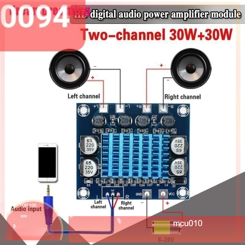 mạch loa khuếch đại âm thanh xh-a232 30w 30w X 2 loa (2550)