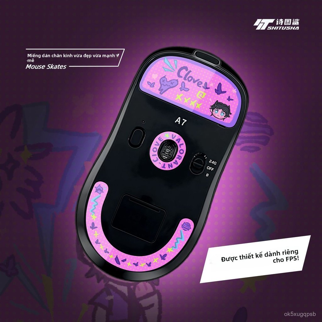 Miếng dán chân chuột kính chống trượt cho MCHOSE A7 Pro Ultra, lót chuột gaming