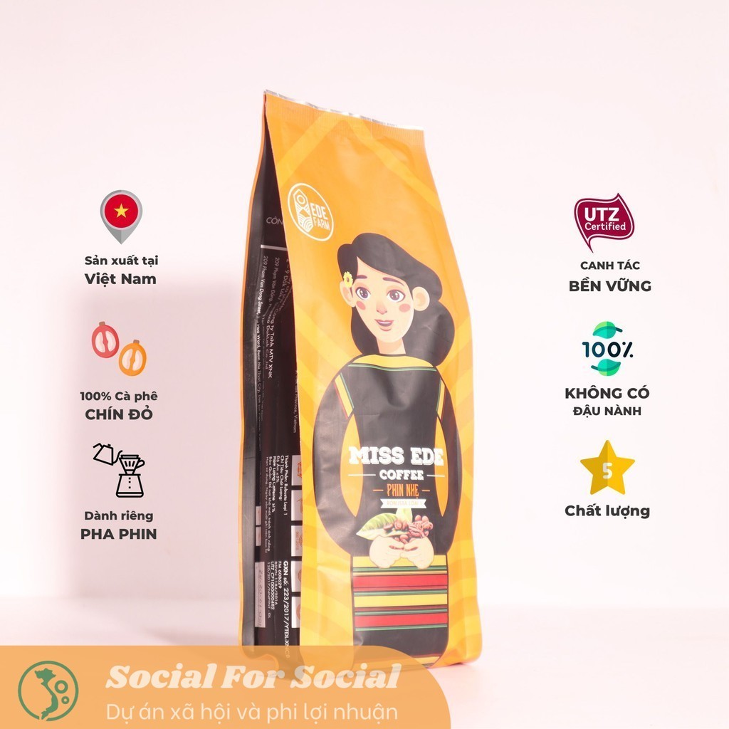 Cà phê MISS EDE nguyên chất PHIN NHẸ - Robusta Loại 1 250g