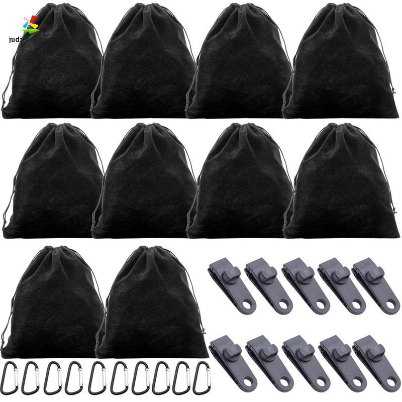 Túi màn gazebo di động ngoài trời với 10 túi, 10 carabiners và 10 kẹp - Phù hợp cho gazebo, lều đi b