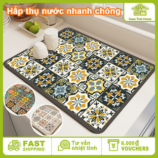  Thảm Thấm Hút Nước Nhanh Khô – Lót Ly Lót Bàn Ăn Chống Trượt Chất Liệu Da Nappa Đế Cao Su Cho Nhà Bếp 