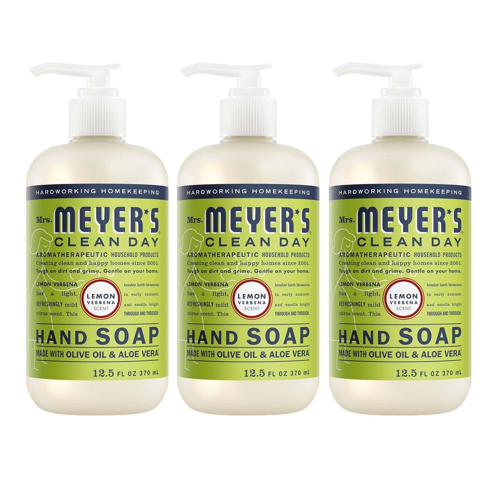 Bà Xà phòng cầm tay MEYER 'S CLEAN DAY, Mùi hương chanh, Chai 12,5 Fl Oz - 3 gói QDFK