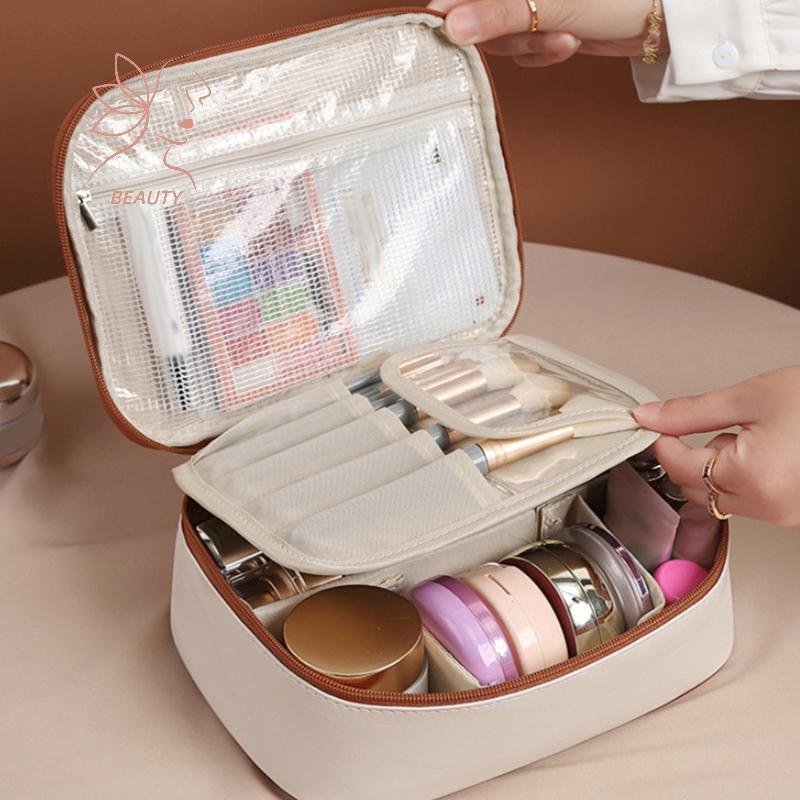 [maybeauty] Túi đựng đồ trang điểm PU 3 trong 1 Túi đựng mỹ phẩm giặt đa năng dung tích lớn di động 