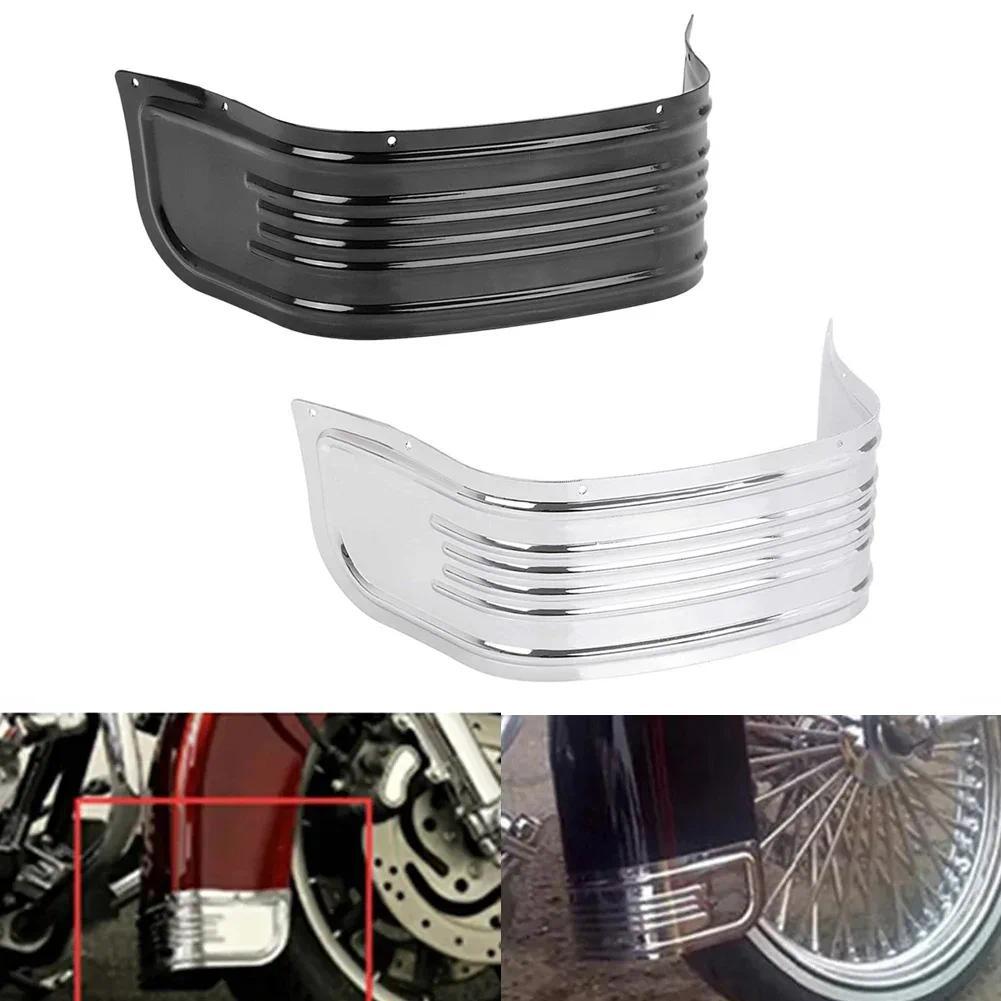 Chrome / Đen Xe Máy Phía Trước Fender Viền Váy Bảo Vệ Cho Harley Lưu Diễn Electra Glide Softail FLHR