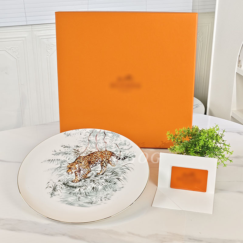 MWSM Jungle12Western-style dinner plate for home use, bone china plate, vintage dinner plate gift se