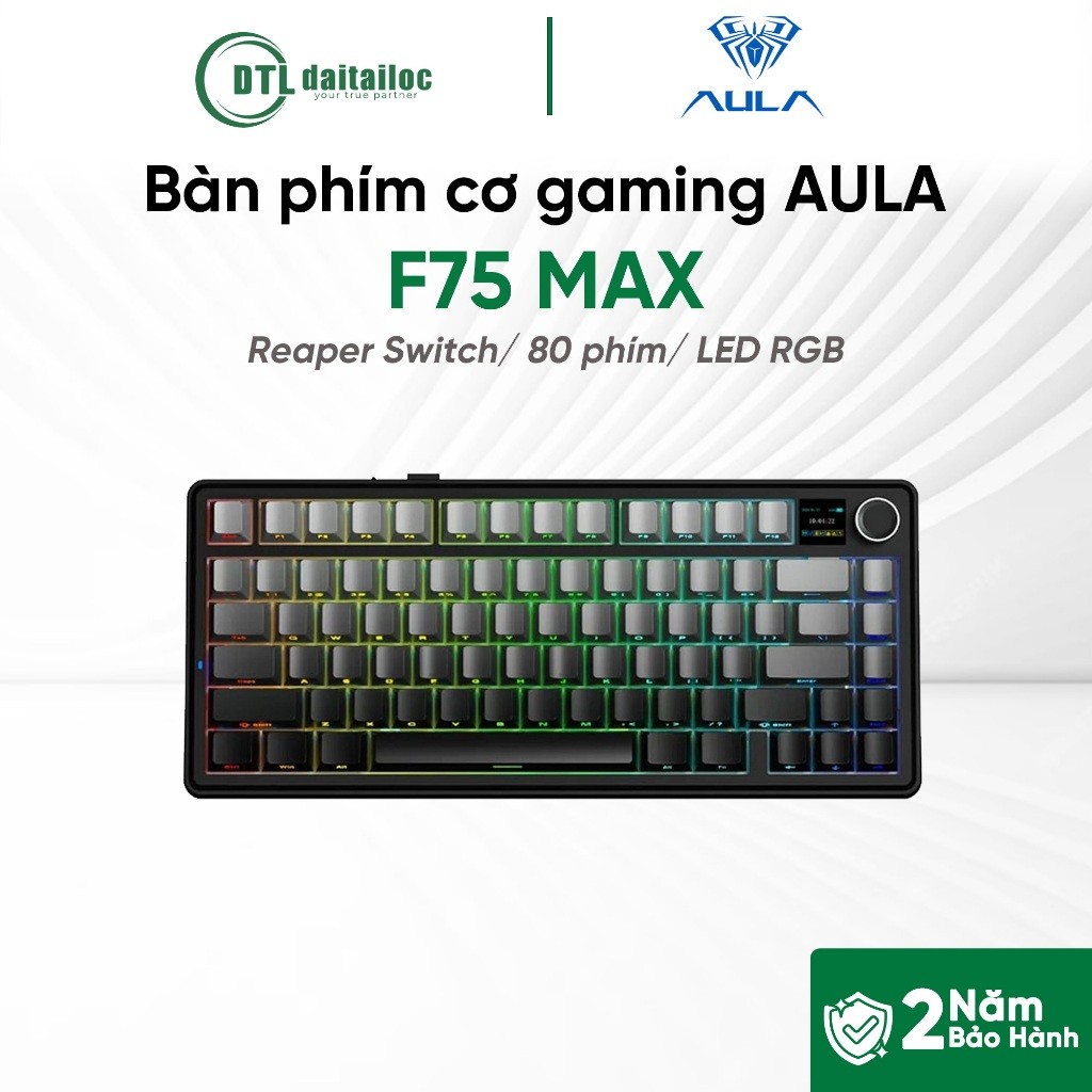 Bàn phím cơ không dây gaming 3 Mode AULA F75 Max | Chính Hãng | Bảo Hành 24 Tháng