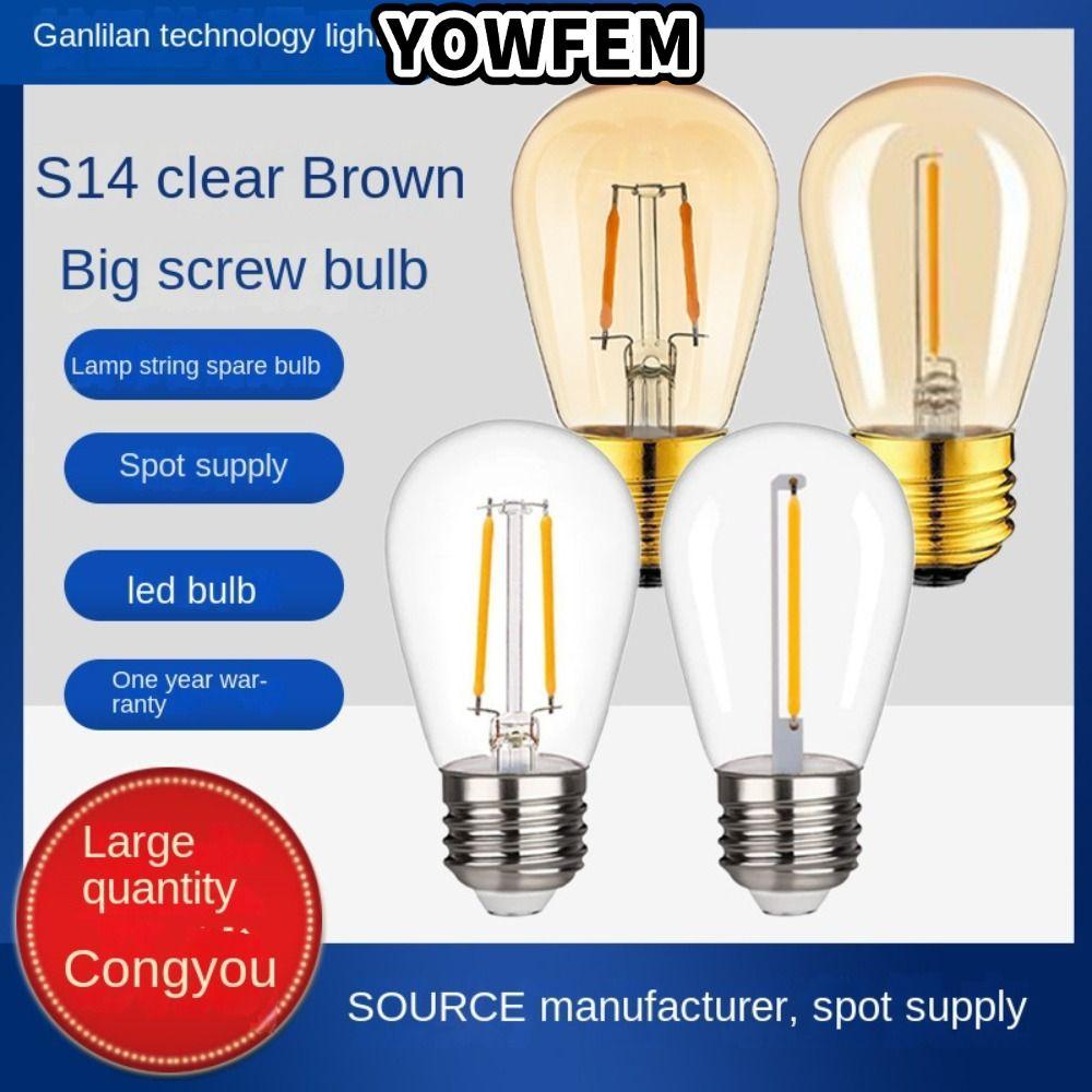 Bóng đèn LED YOWFEM ST45, Bóng đèn pha lê sợi đốt 1W 2W, Nóng 27 bóng đèn LED trắng ấm 2700K Đèn trắ
