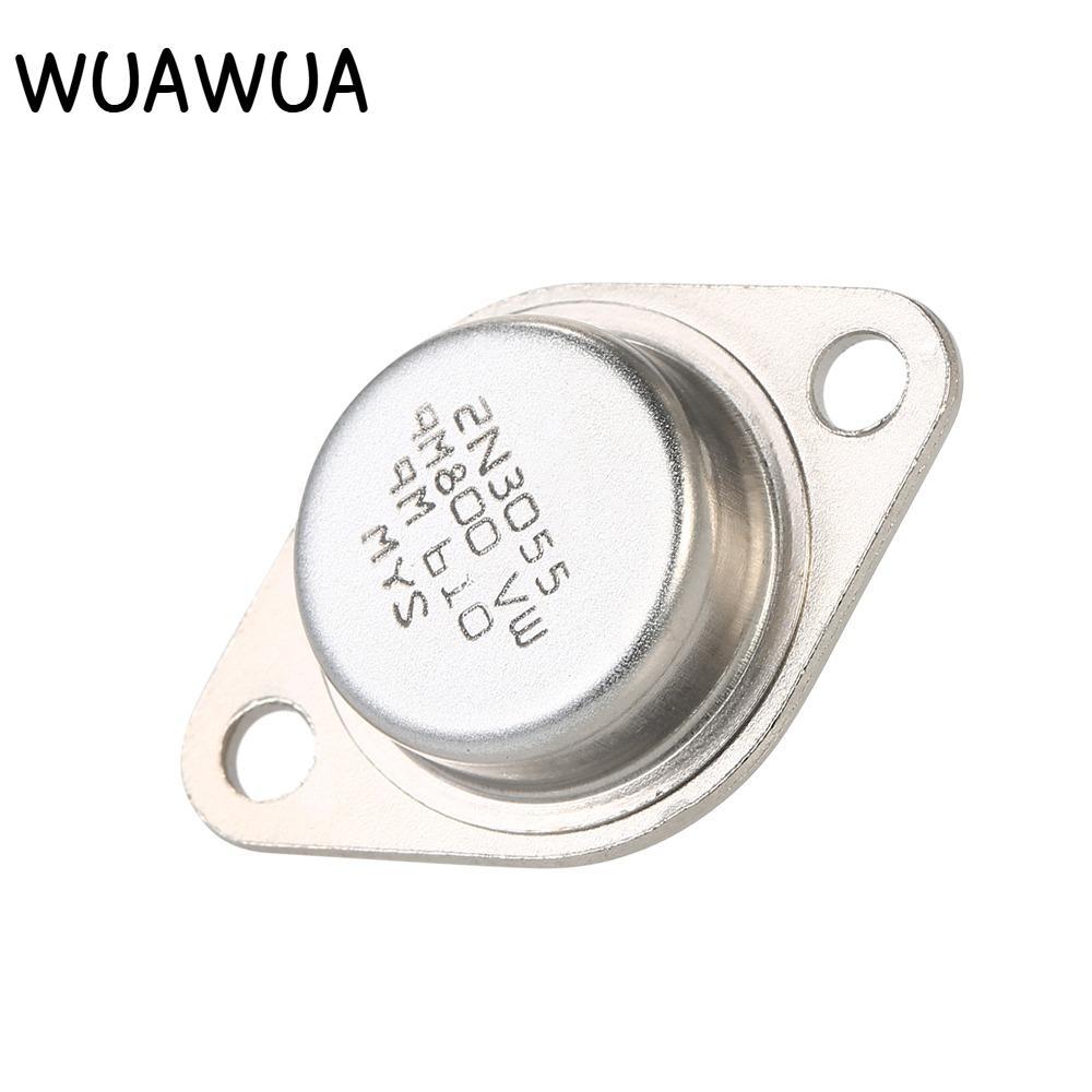 WUAWUA 5 Chiếc Điện Trở, 2N3055 NPN Kim Loại 2N3055 Điện, Bộ Transistor 15A / 60V TO-3 15A / 60V Ứng