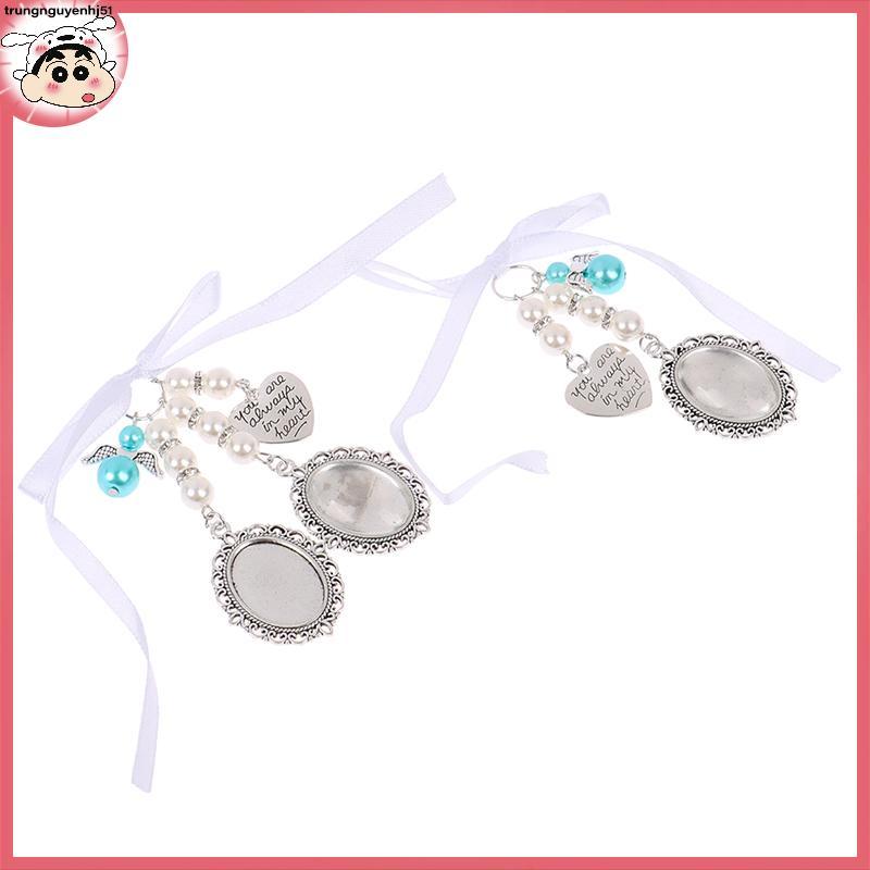 [Tàu 12 giờ] Wedding Bouquet Heart Photo Frame For Wedding Memory Bridal ren oval Bridal Charm Angel