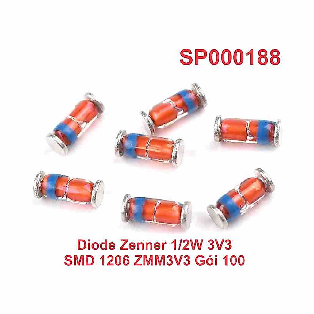 Diode Zenner 1/2W 3V3 SMD 1206 ZMM3V3 Gói 100