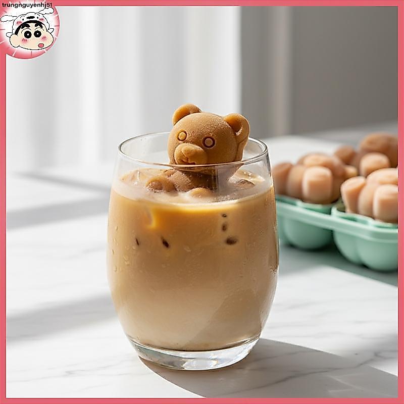 [Tàu 12 giờ] Bear-shaped Ice Cube Khuôn Silicone Ice Tray Bear-shaped Coffee/Milk Tea ice mold VN
