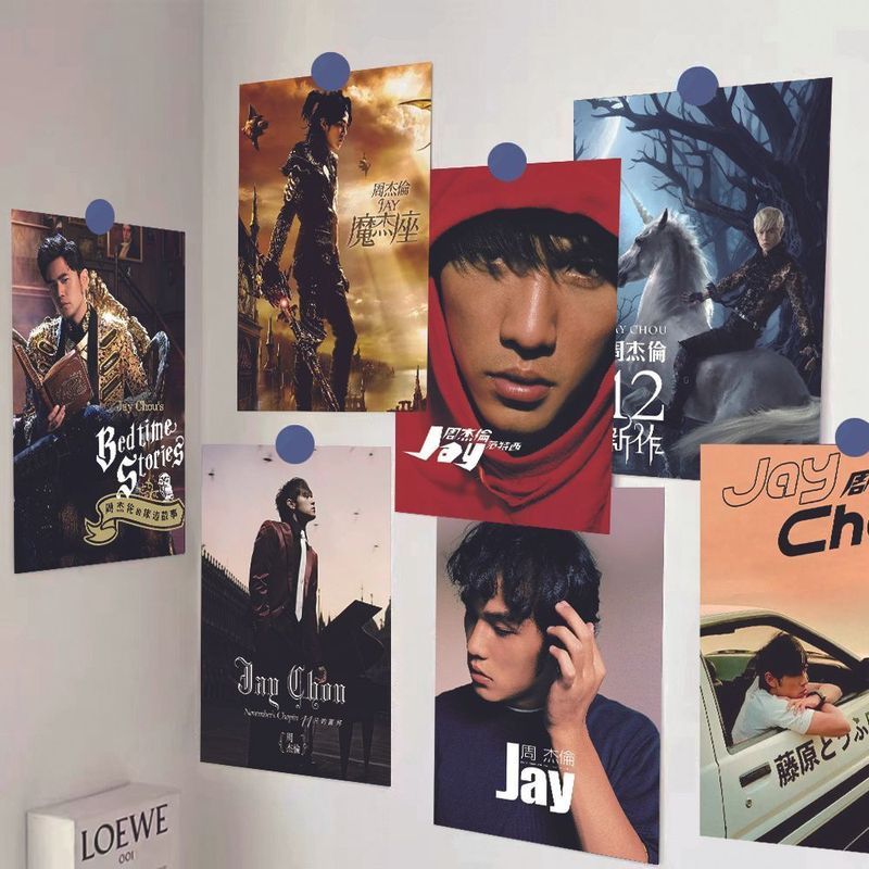 Hàng sẵn có Jay Chou Jay Chou Poster Dán Tường HD Ảnh Retro Phòng Ký Túc Xá Trang Trí Ảnh Nền Chất L