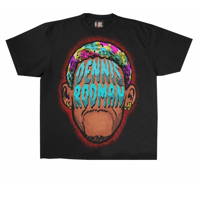 100% Cotton DENNIS RODMAN Mỹ Retro RODMAN In Nam Nữ Niche Loose Hip Hop Street