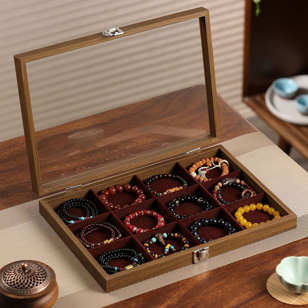 Dust-proof bracelet cover for jewelry tq Display of wooden vintage jewelry pp Bracelet storage box, 