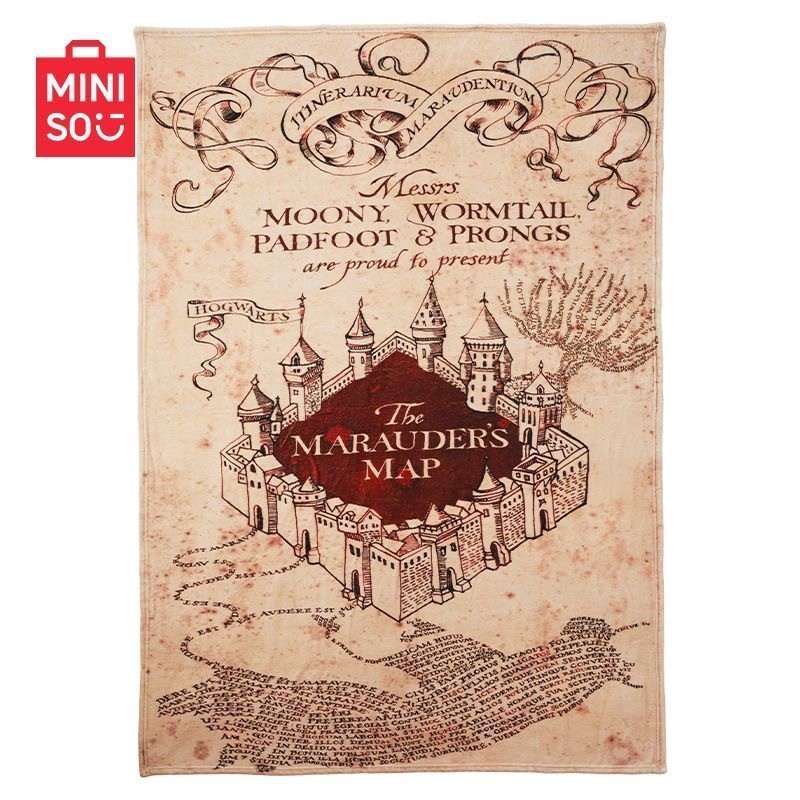 MINISO MINISO Premium Harry Potter Series Live Point Map Chăn Giải Trí Chăn Ấm Áp Thoải Mái Ngoại Vi