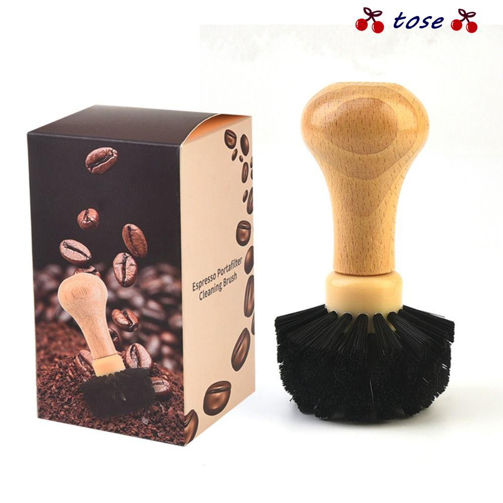 Bàn chải làm sạch cà phê TOSE, Bàn chải Espresso tay cầm dày đặc, Bàn chải Espresso tay cầm chuyên n