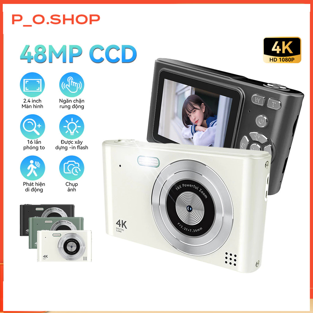 【🔥Rẻ】Máy ảnh kĩ thuật số digital mini camera - quay, chụp 48MP, siêu mỏng nhỏ gọn