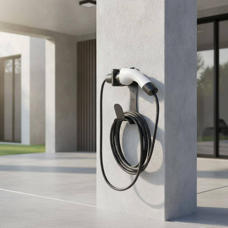 Cáp sạc G & Y EV Bộ sắp xếp treo tường J1772 Giá đỡ bằng thép không gỉ chống trầy xước có thể gập lạ