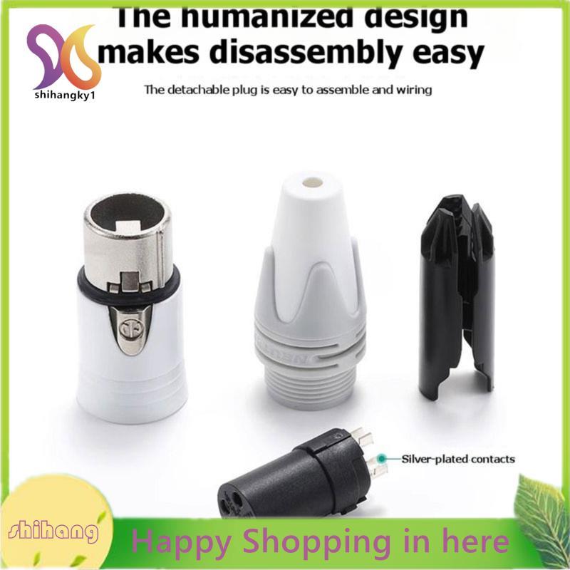Đầu nối cáp micro DIY NC3FXX- 3 chân Đầu nối XLR màu trắng mạ bạc cho âm thanh