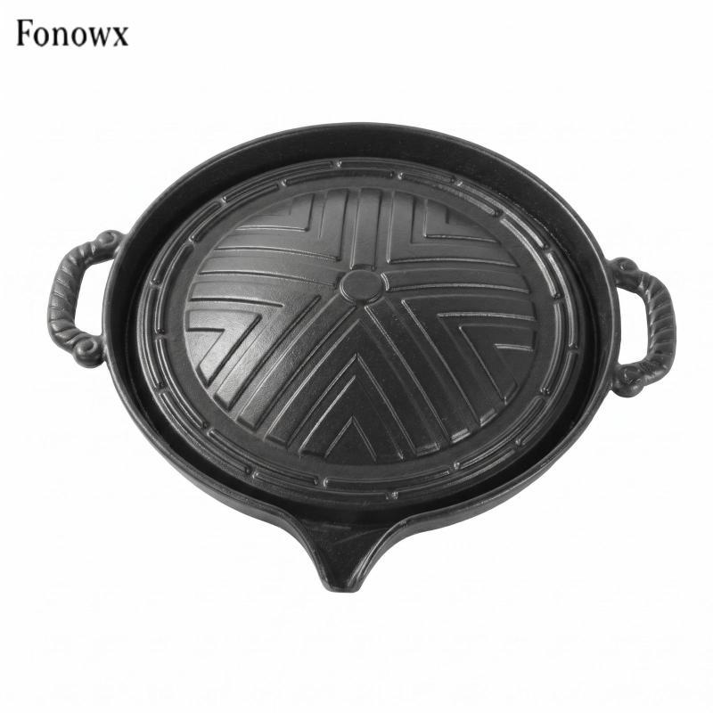 Fonowx Dark Cast Iron Pan Matte Finish Cast Grill Pan Rót Đồ dùng gia đình Vòm