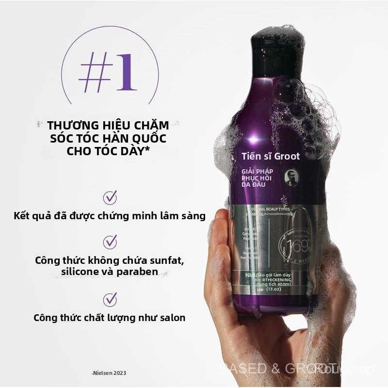 Dầu Gội Dr. Groot Hair Thickening Shampoo Chống Rụng Tóc, Dày Tóc, Không Sulfate/Silicone/Paraben