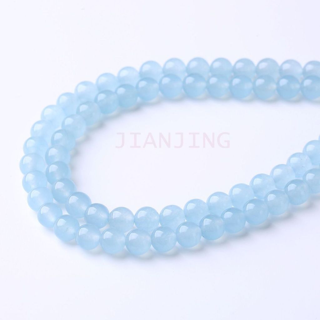 Tự Nhiên Aquamarine Hạt Đơn Aquamarine Vòng Tay Pha Lê Vòng Tay Có Hạt diy Handmade Đính Hạt Aquamar