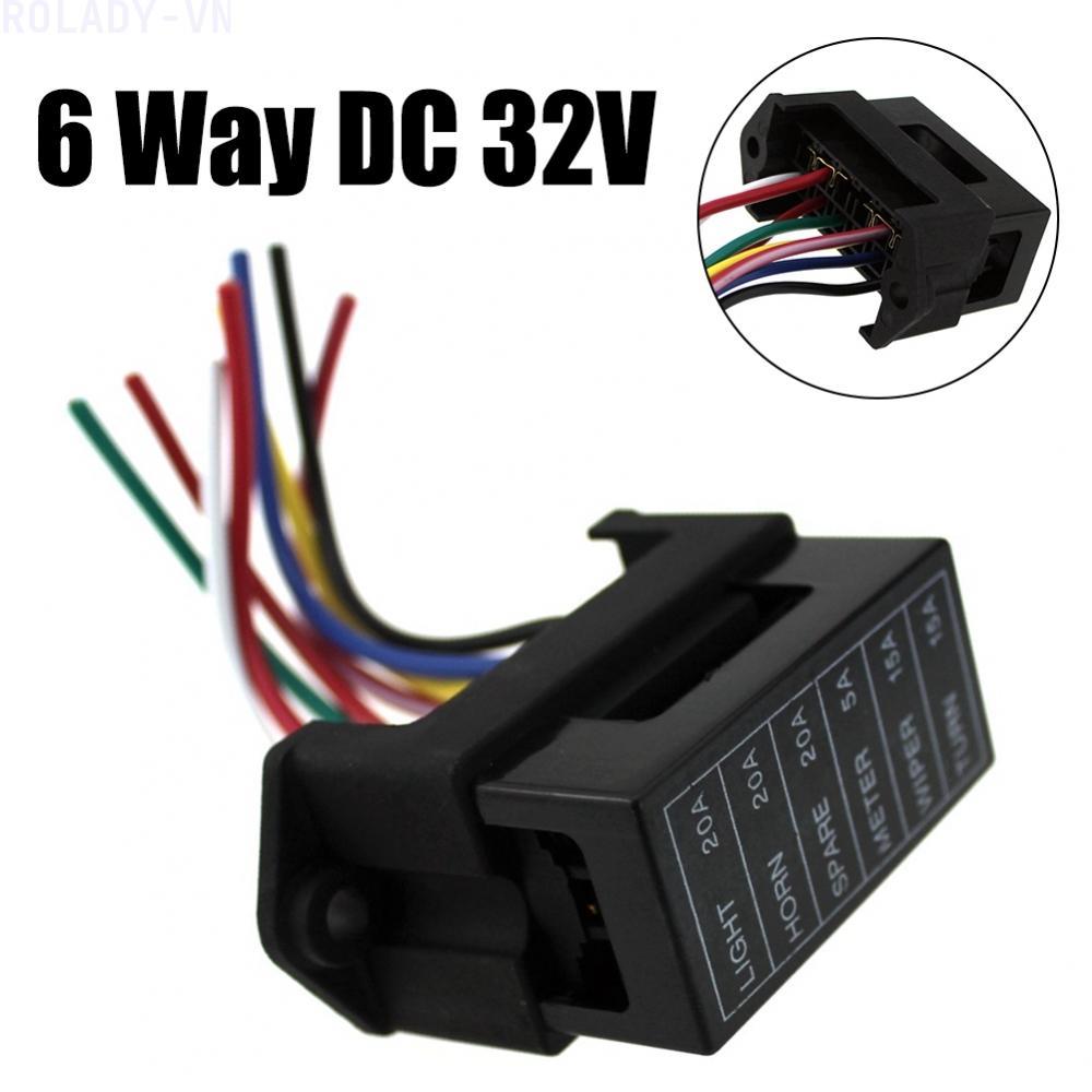 #ROYALLADY#Easily Accessible Design of 6 Way DC Auto Blade Fuse Holder for Quick Fixes