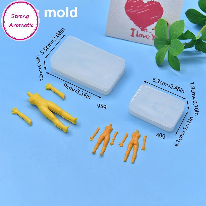 STRO 1 Bộ Đất Sét Polymer Nam Búp Bê Cơ Thể Torso Khuôn Silicon Fondant / Nhựa Đất Sét DIY Búp Bê Đi