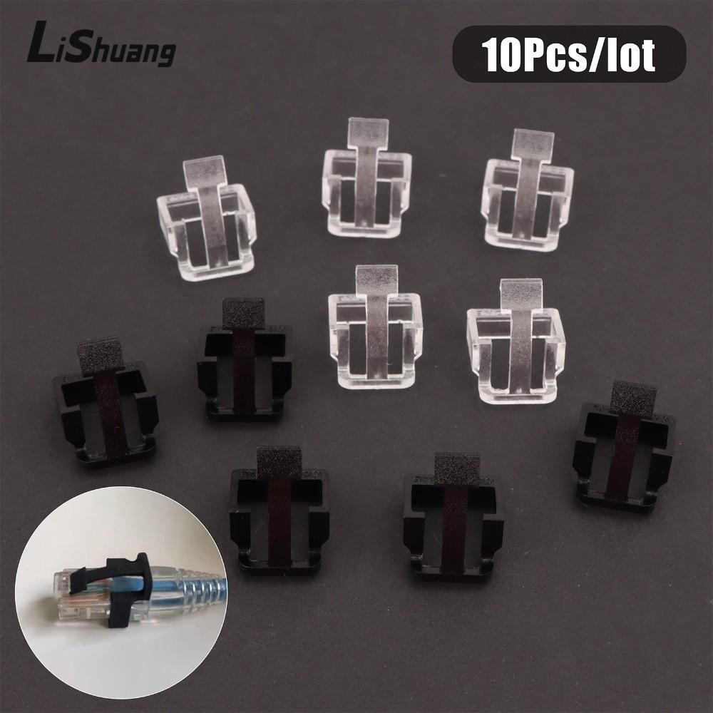 LISHUANG 10 Đầu Pha Lê Cáp, Kẹp Kết Nối Có Thể Thay Thế RJ45 Cắm Vỏ Bảo Vệ, Khóa ABS RJ45 Bộ Phận Sử